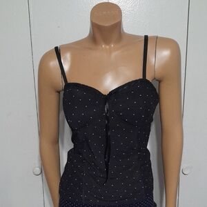 No Boundaries Black Polka Dot Tank Top
